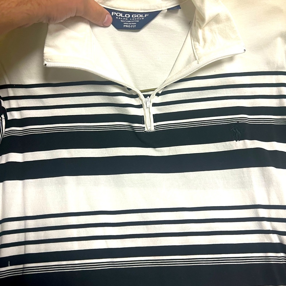 Black and white striped POLO by Ralph Lauren golf polo